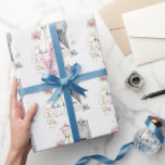 Bride & Groom Wedding Dress  Wrapping Paper<br><div class="desc">Bride & Groom design featuring a wedding dress and groom's suit with bouquet of flowers</div>