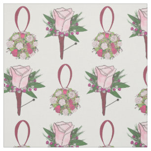 Bride Groom Wedding Flowers Floral Rose Bouquet Fabric