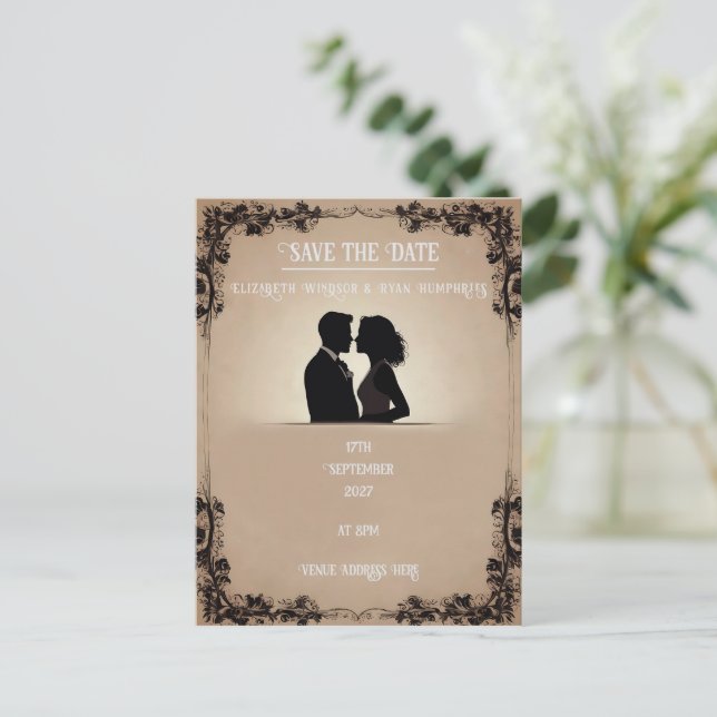 Bride & Groom Wedding Invitation Postcard (Standing Front)