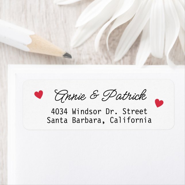 Bride Groom Wedding Mailing Love Red Hearts (Insitu)