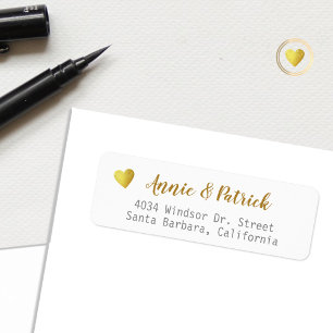 Bride Groom Wedding Mailing Return Address