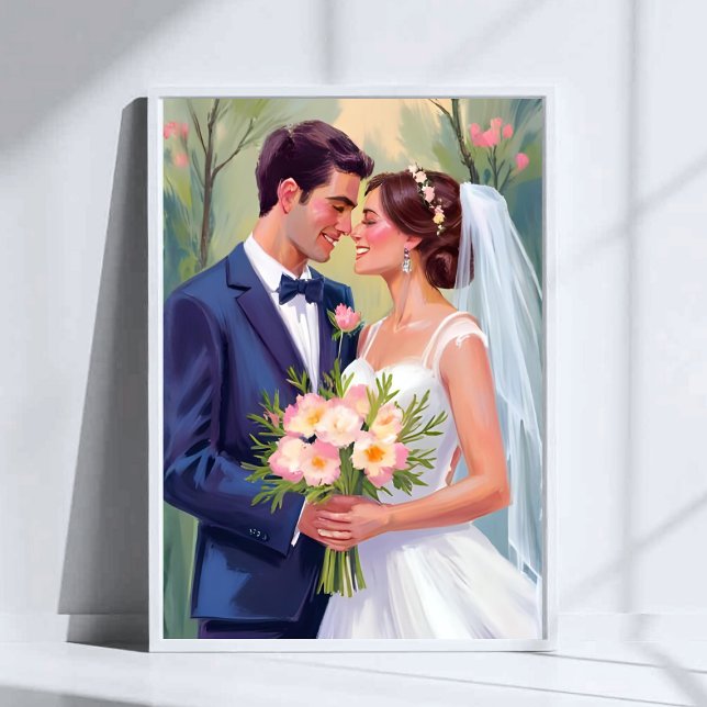 Bride & Groom | Wedding Newlyweds Watercolor Poster (Creator Uploaded)
