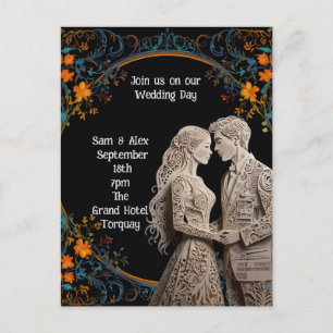 Bride & Groom Wedding Personalised  Postcard