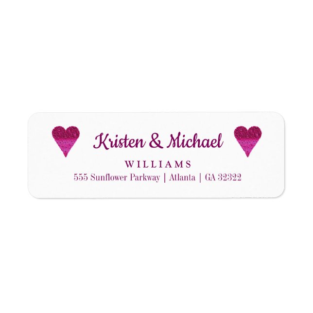 Bride Groom Wedding Return Address (Front)
