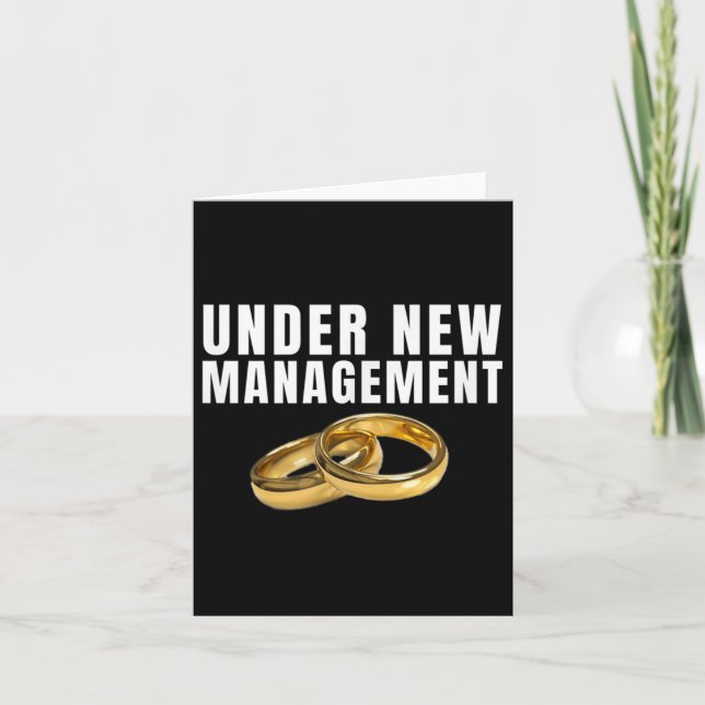 Bride Groom Wedding Rings Under New Management Rec Card (Front)