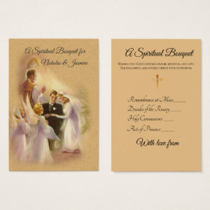 Bride & Groom Wedding Spiritual Bouquet Holy Cards