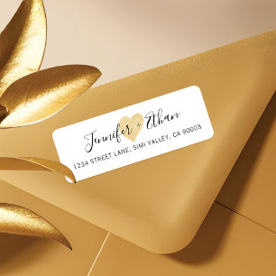 Bride + Groom Wedding   Stylish Gold Love Heart