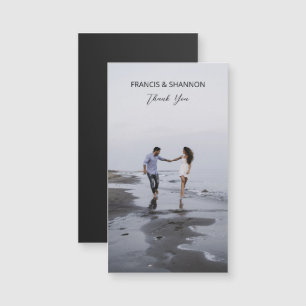 Bride Groom Wedding Thank You Photo Magnetic Card
