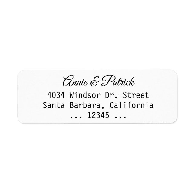 bride & groom wedding white return address (Front)