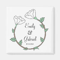 Bride Groom White Floral Wedding Ring Newlyweds 