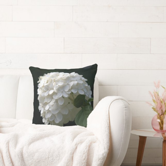 Bride & Groom White Hydrangea Reversible Cushion (Couch)