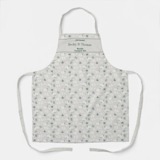 Bride & Groom White Lily Wedding Party Apron