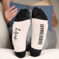 Bride & Groom with Wedding Date Bridesmaid  Socks