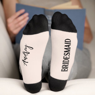 Bride & Groom with Wedding Date Bridesmaid  Socks