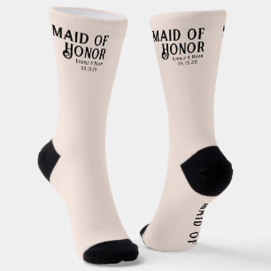 Bride & Groom with Wedding Date Maid of Honour Socks