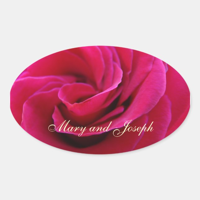 Bride & Groom's Name Wedding envelop seals Rose (Front)