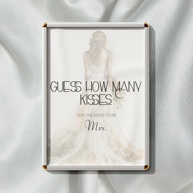 Bride guess how many kisses bridal game poster (Creator Uploaded)