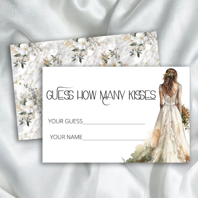 Bride guess how many kisses bridal game stationery (Creator Uploaded)