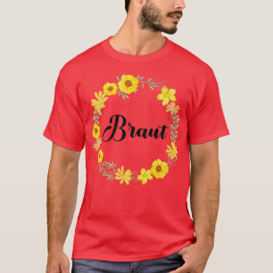Bride Hen Party Floral Wreath Team Bride Marriage T-Shirt