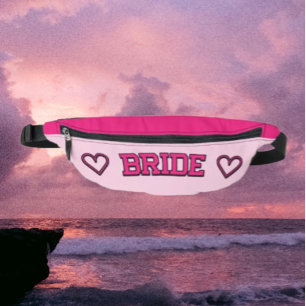 ♡ BRIDE ♡ – Hot Pink Font & Top Bachelorette Fanny Bum Bags