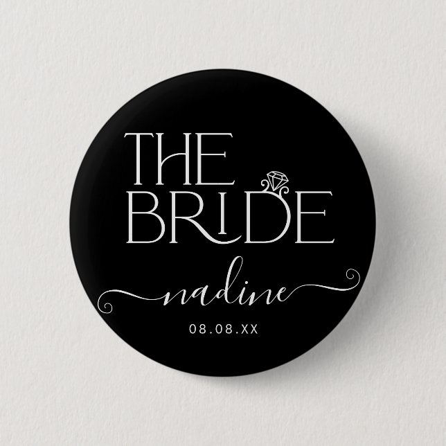 Bride I Do Crew Custom Name Wedding Ring  6 Cm Round Badge (Front)