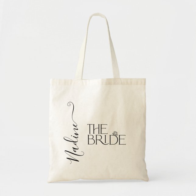 Bride I Do Crew Custom Name Wedding Ring Tote Bag (Front)