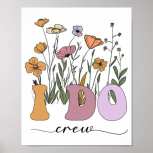 Bride I Do Crew Retro Groovy Bachelorette Party 2  Poster