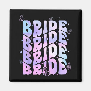 Bride I Do Crew Retro Groovy Bachelorette Party  Magnet