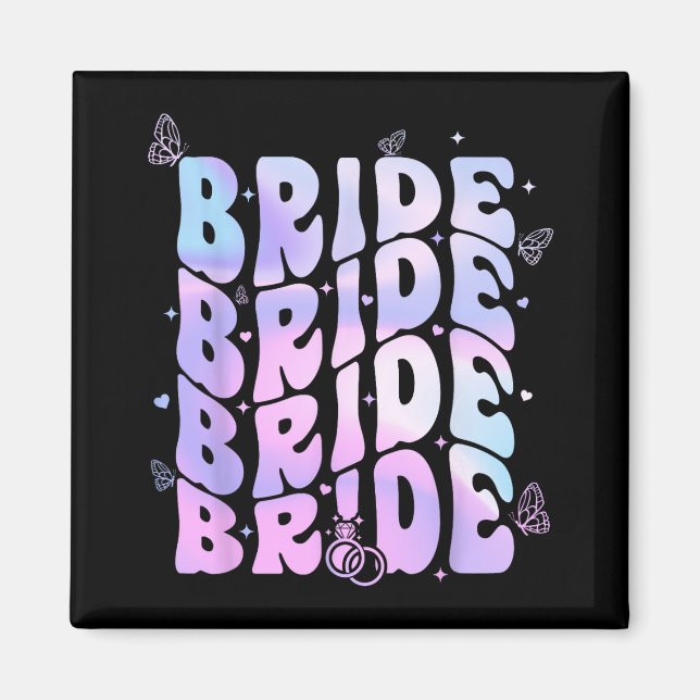 Bride I Do Crew Retro Groovy Bachelorette Party  Magnet (Front)