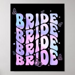 Bride I Do Crew Retro Groovy Bachelorette Party Poster