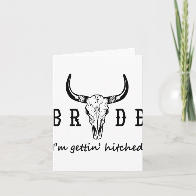 Bride I'm Getting Hitched Western Cowgirl Bachelor Card (Front)
