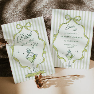 Bride in a Tini Bit Bachelorette Invitation