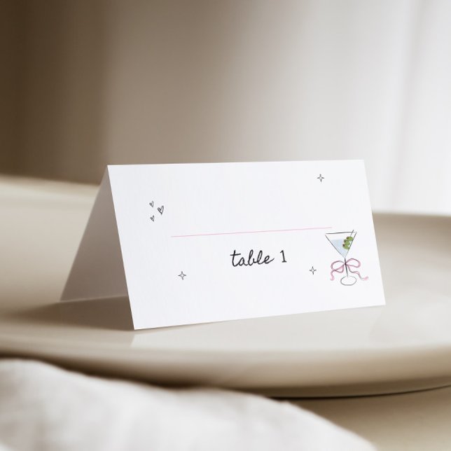 Bride In A Tini Bit Bridal Shower Place Card (Creator Uploaded)