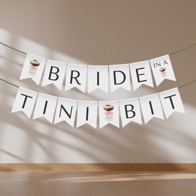 Bride in a Tini Bit - Espresso Martini Bridal Bunting (Bride in a Tini Bit - Espresso Martini Bridal Shower Bunting Flags)