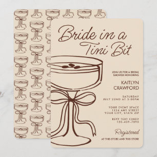 Bride In A Tini Bit Espresso Martini Bridal Shower Invitation