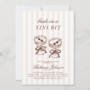 Bride in a Tini Bit Rustic Stripes Bridal Shower Invitation