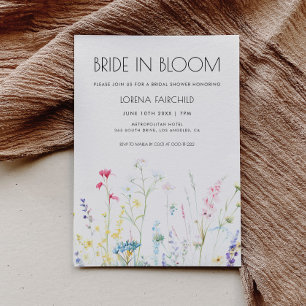 Bride in Bloom Elegant Wildflowers Bridal Shower Invitation
