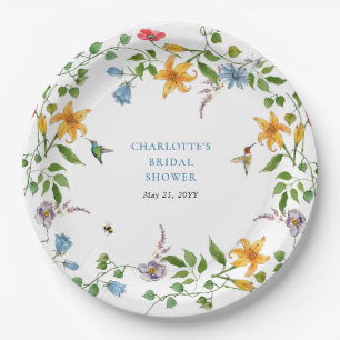 Bride in Bloom Floral Bridal Shower Paper Plate