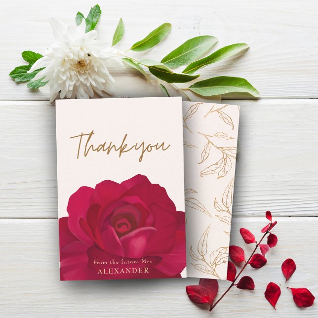 Bride in bloom  floral bridal shower Welcome Sign Thank You Card (Creator Uploaded)