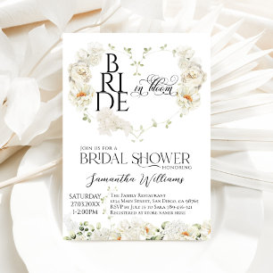 Bride in Bloom Floral Heart Bridal Shower Invitation