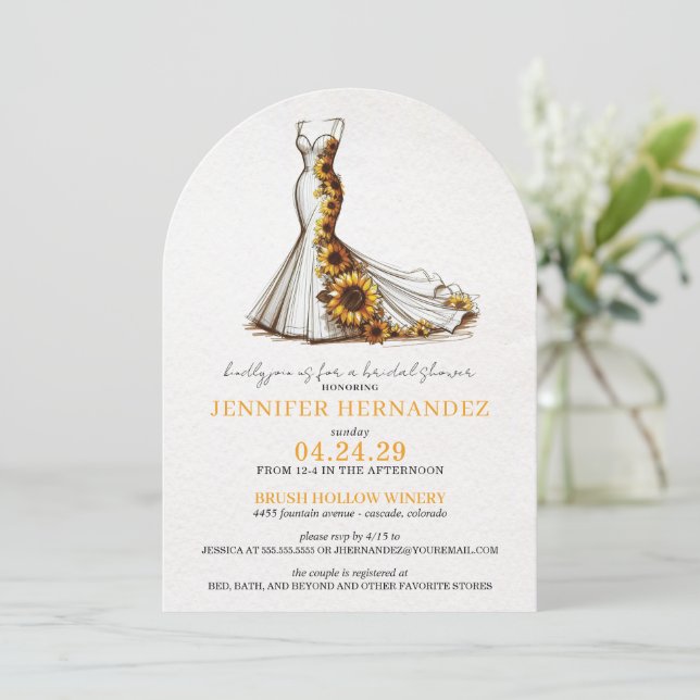 Bride in Bloom Sunflowers Bridal Shower Invitation (Standing Front)