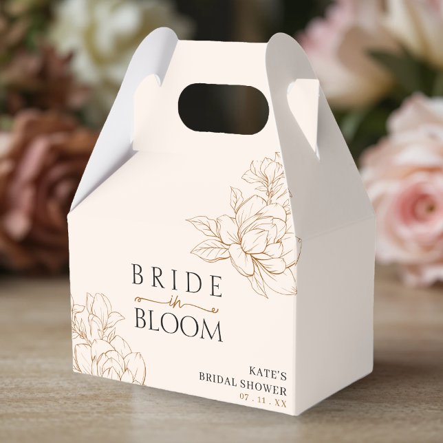 Bride in Bloom Tan Brown Bridal Shower Favour Box (Bride in Bloom Tan Brown Bridal Shower Favor Boxes
)