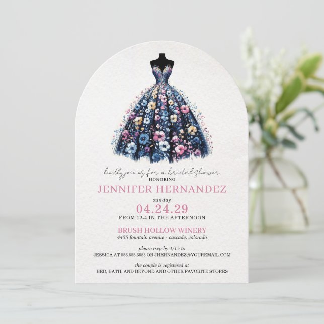 Bride in Bloom Wildflowers Bridal Shower Invitation (Standing Front)