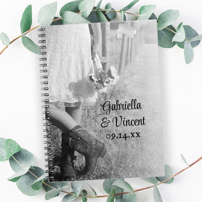 Bride in Cowboy Boots Sunflowers Country Wedding Spiral Notebook (Creator Uploaded)