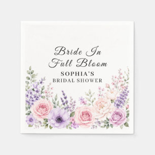 Bride in Full Bloom Floral Bridal Shower Paper Napkin