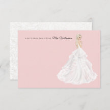 Bride in Gown Bridal Shower Thank You Card