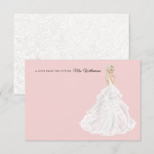 Bride in Gown Bridal Shower Thank You Card