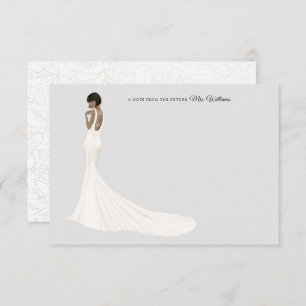 Bride in Gown Bridal Shower Thank You Card