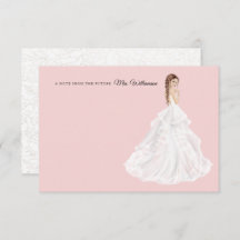 Bride in Gown Bridal Shower Thank You Card