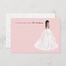 Bride in Gown Bridal Shower Thank You Card